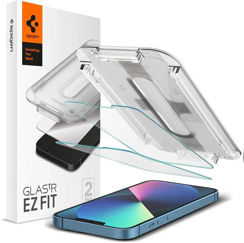 Spigen EZ Fit Härdat Glas [2 Stycken] för iPhone 13 Mini — Mobil och surfplatta