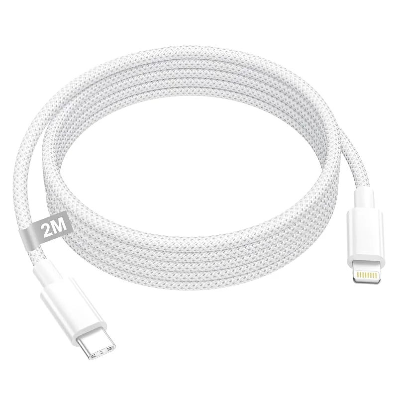 USB C till Lightning kabel 2M [MFi-Certifierad] iPhone-Laddningskabel USB C 2M Lång iPhone-kabel Snabb Laddning för iPhone 14 13 12 11 XS XR X Pro Max Mini 8 7 6S 6 Plus SE — Mobil och surfplatta