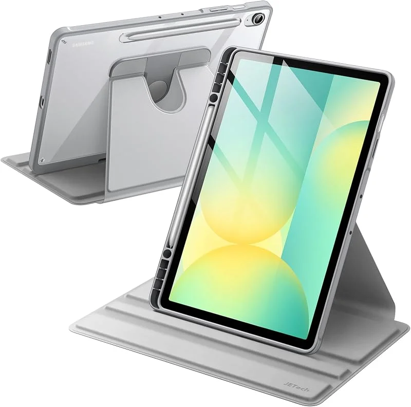 JETech Roterande Fodral för Samsung Galaxy Tab S10 FE Plus 13, 1", Silver — Mobil och surfplatta