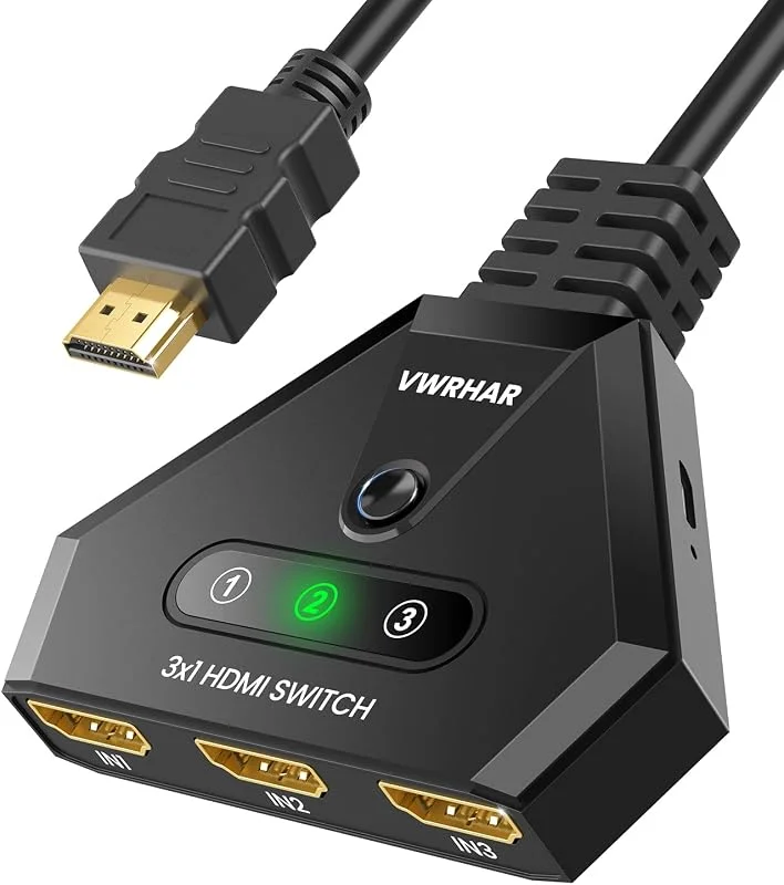 HDMI Switch 4K, 3-Portar Med Höghastighets Kabel - 3 In 1 Out Stöder 4K 3D 1080P UHD HDCP 2.2 För Xbox PS3, 4, 5 Sky Box Apple TV Fire Stick Blu-ray, DVD-Spelare — TV och streaming