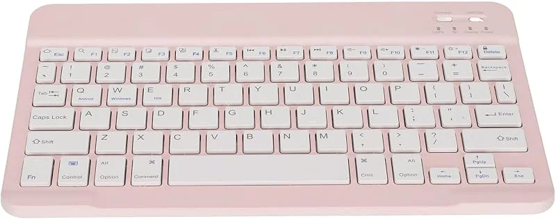 Trådlöst Bluetooth-tangentbord, Universal Kompakt Ergonomisk Mobiltelefon, Surfplatta, Laptop, PC-skrivmaskin, för Android, IOS, Windows(rosa) — Datortillbehör