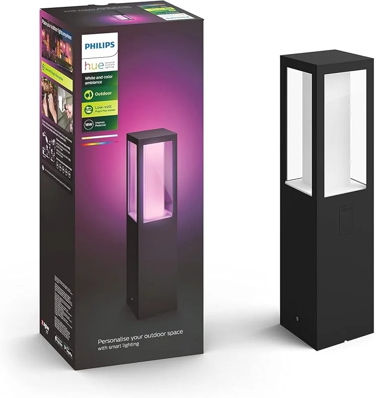 Philips Hue Impress piedestal för utomhusbruk, utomhusbelysning, svart — Smart belysning
