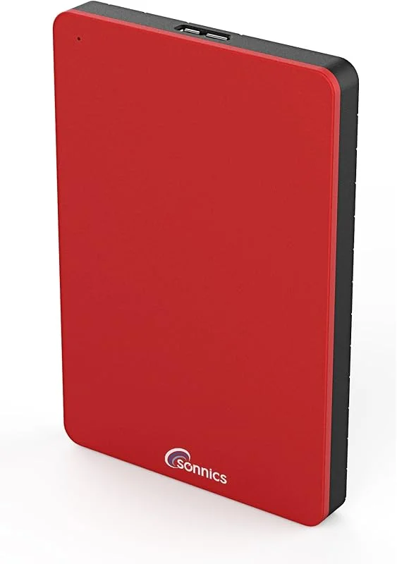 Sonnics 750GB USB 3.0 Externa Portabla Hårddisk för Windows PC, Mac, Smart TV, XBOX ONE & PS4, Röd — Hårvård