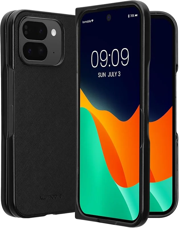 kwmobile fodral kompatibelt med Google Pixel 10 Pro Fold – fodral syntetiskt läder skyddande telefonskal – svart — Mobil och surfplatta