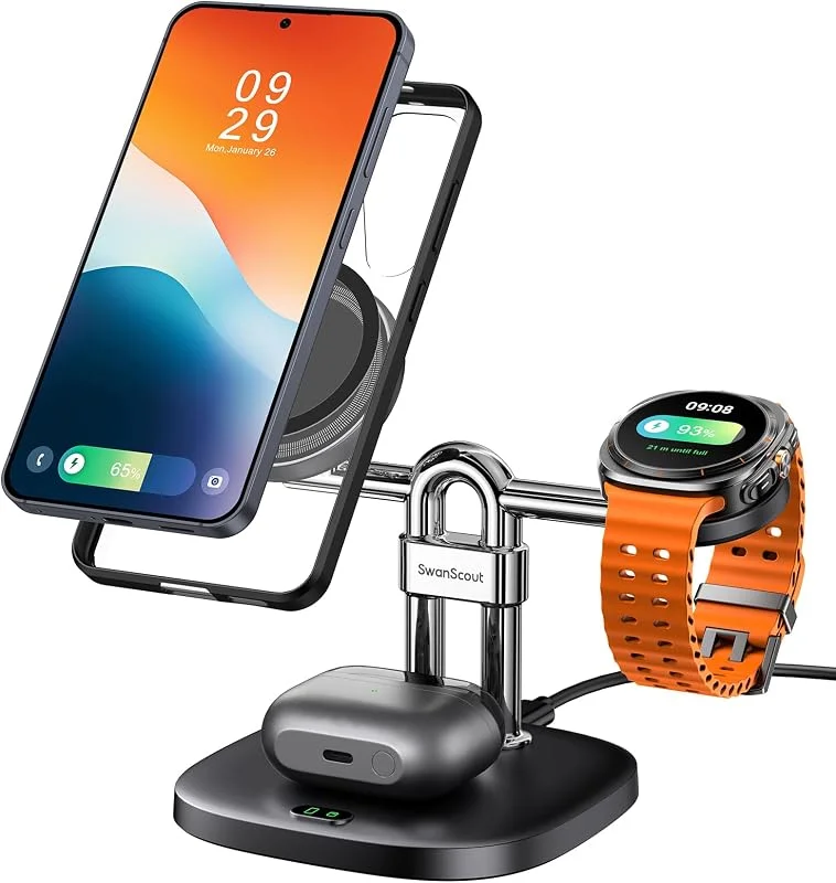 Magnetisk Trådlös Laddare för Samsung S26 Ultra, Flip 8, Fold 8, Fold 8 Ultra — Mobil och surfplatta