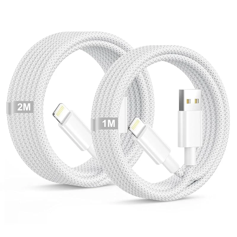iPhone-laddare Lightning-kabel 0, 9 m + 1, 8 m 2-pack, [Apple MFi-certifierad] USB A till Lightning-kabel nylonflätad iPhone snabbladdningskabel för iPhone 14 13 12 11 Pro Max, XS, XR, 8, 7, 6, 5, SE, iPad — Mobil och surfplatta