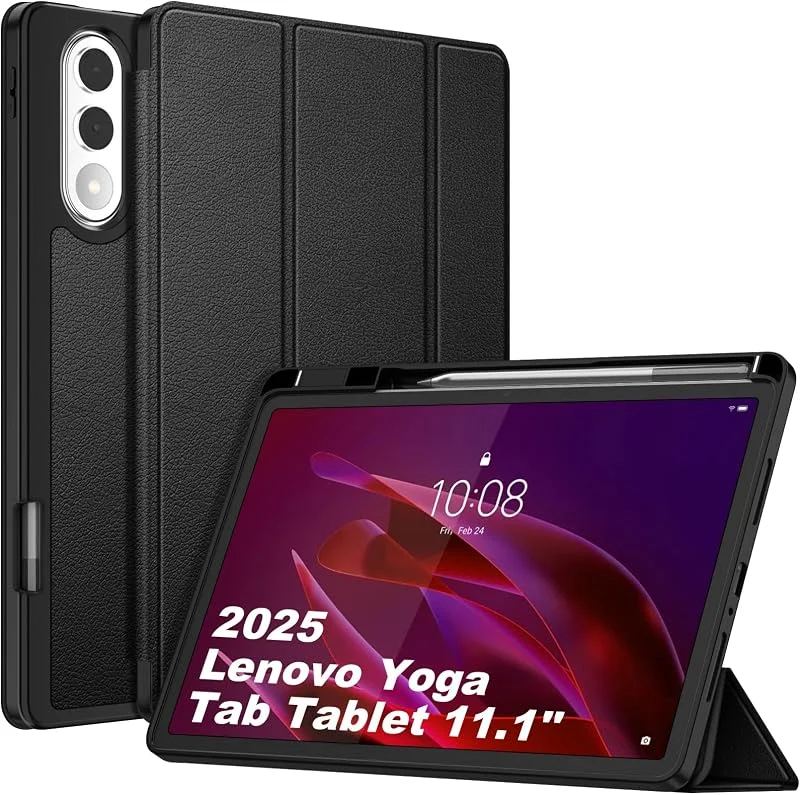 FINTIE Fodral kompatibelt med Lenovo Yoga 11, 1 tum 2025 (TB710FU) med pennhållare - tunt lätt mjukt TPU-baksidefodral, svart — Mobil och surfplatta
