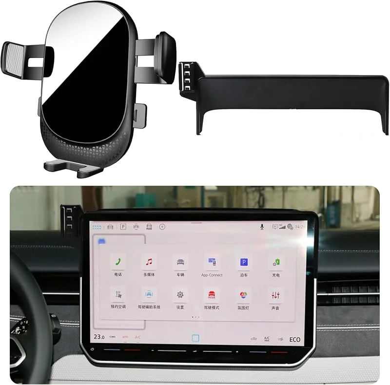 Biltelefonhållare för Volkswagen ID.7 biltillbehör [Endast kompatibel med 2023–2025 VW ID7] 360° roterbar mobiltelefon bilhållare för iPhone, Galaxy och andra Android Smartphone — Mobil och surfplatta