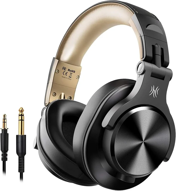 OneOdio A70 Wireless Bluetooth Hörlurar 50H, 3, 5 mm Kabelhörlurar, 90° Justerbara Stängda Hörlurar med delad port, för DJ Piano Gitarr AMP inspelning och övervakning — Hörlurar och ljud