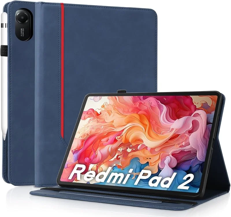 fodral för Xiaomi Redmi Pad 2 11 tum (2025) (Wi-Fi), skyddsfodral, ultratunt PU-läder med stativskyddsfodral Redmi Pad 2-fodral, blått — Mobil och surfplatta