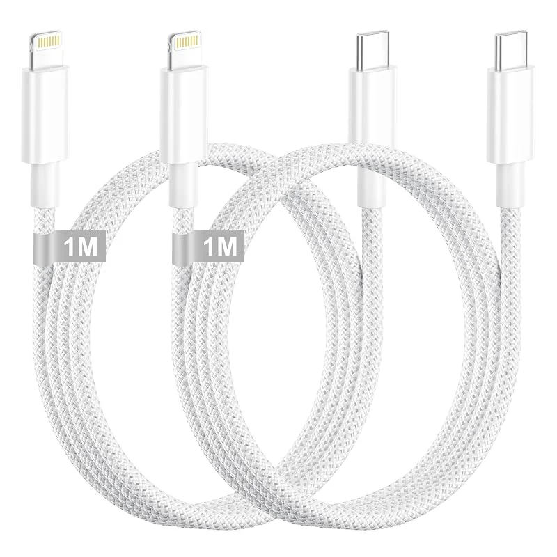iPhone USB C till Lightning-kabel [1M, pack med 2], Apple MFi-certifierad iPhone-kabel snabbladdningskabel USB C-kabel laddare för Apple iPhone 14, 13, 12, 11, XS, X, 8, 7, iPad — Mobil och surfplatta