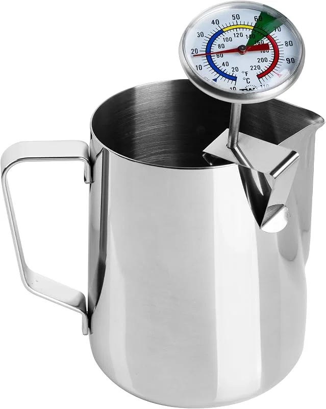 Mjölktermometer Och 600 ml mjölkskummare Kanna för perfekt Barista-Stil kaffe gör Bra för skummig Latte Cappuccino — Kök & Hushåll