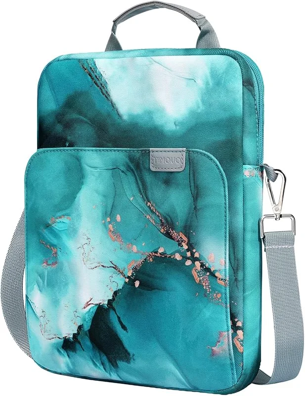 TiMOVO 9-11" Tablet Sleeve Bag Carrying Case with Strap, Cloud Peacock Blue — Mobil och surfplatta