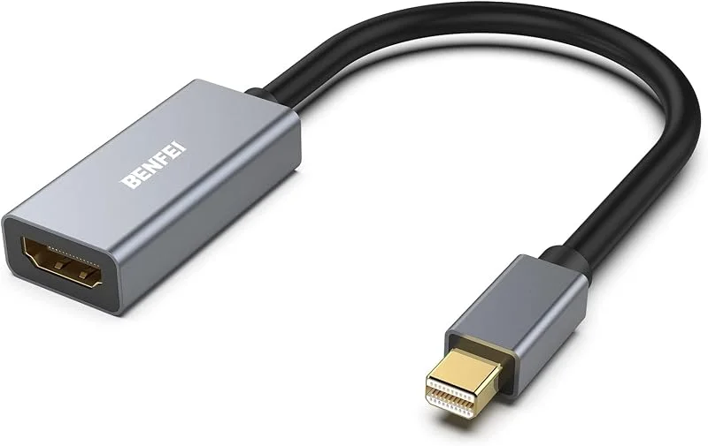 BENFEI Mini DisplayPort till HDMI-adapter, Thunderbolt 2 till HDMI-adapter kompatibel med MacBook Air, Pro, Microsoft Surface Pro, Dock, bildskärm, projektor [guldpläterade kontakter och aluminiumhölje — Portabel digital och ljud