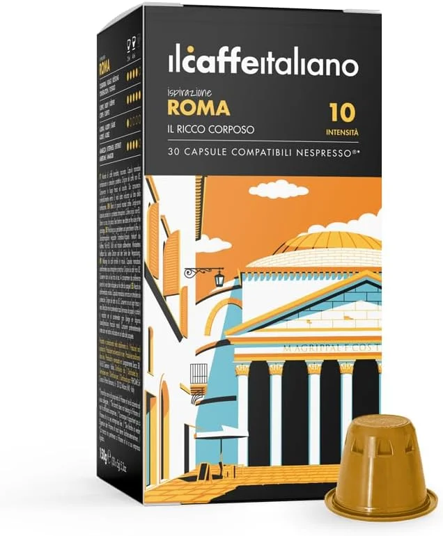 Il Caffè Italiano Nespresso Roma-kompatibla kapslar - 120 st, Rik och intensiv arom, Nespresso-kompatibla kapslar tillverkade i Italien, Frhome — Kök & Hushåll