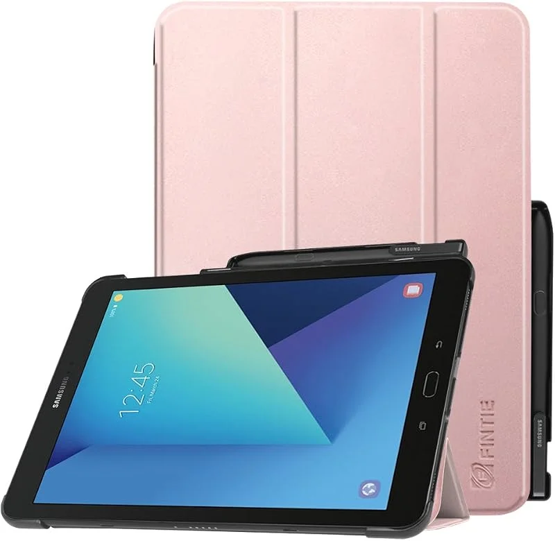 FINTIE Fodral till Samsung Galaxy Tab S3 9, 7-tums surfplatta (SM-T820, T825) – ultralätt stående fodral med S-penna skyddshållare automatisk vila, vakna, roséguld — Mobil och surfplatta