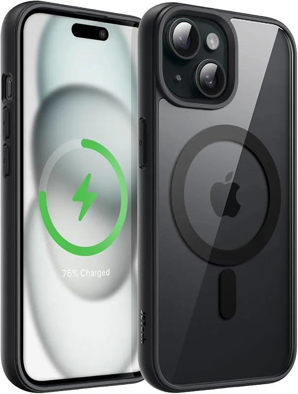 JETech Magnetiskt Skal för iPhone 15, Svart — Mobil och surfplatta