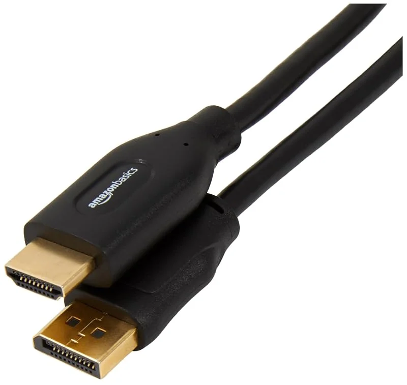 Amazon Basics DisplayPort till HDMI-kabel med guldpläterade kontakter 7, 6 m — Laddning och kablar