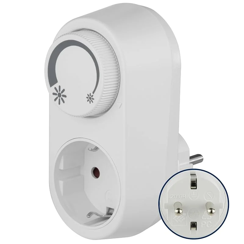 REV Dimmer, LED-dimmeradapter med 1-vägs uttag, ljusstyrkekontroll, vit — Smarta hem