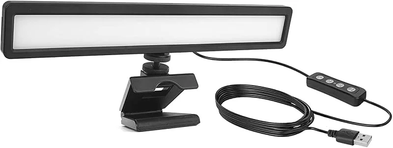 USB LED strömningsljus 9 W LUXCEO, 66 lamppärlor videoljus, med skrivbordsstativ och klämma (2500–9000K, CRI 95+) belysning för fotostudior, TikTok, live-streaming, YouTube, videokonferens — Mobil och surfplatta