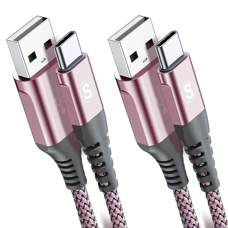 USB C Kabel [2pack 3m] Snabbladdning 3.1A Fast Charging Nylon-kabel för i Phone 17 16 15 Pro Max, Samsung Galaxy S26, S25, S24, S23, S22, S21, S20, S10, såny Xperia, Huawei P50, P40, Xiaomi, Google Pixel, LG — Laddning och kablar