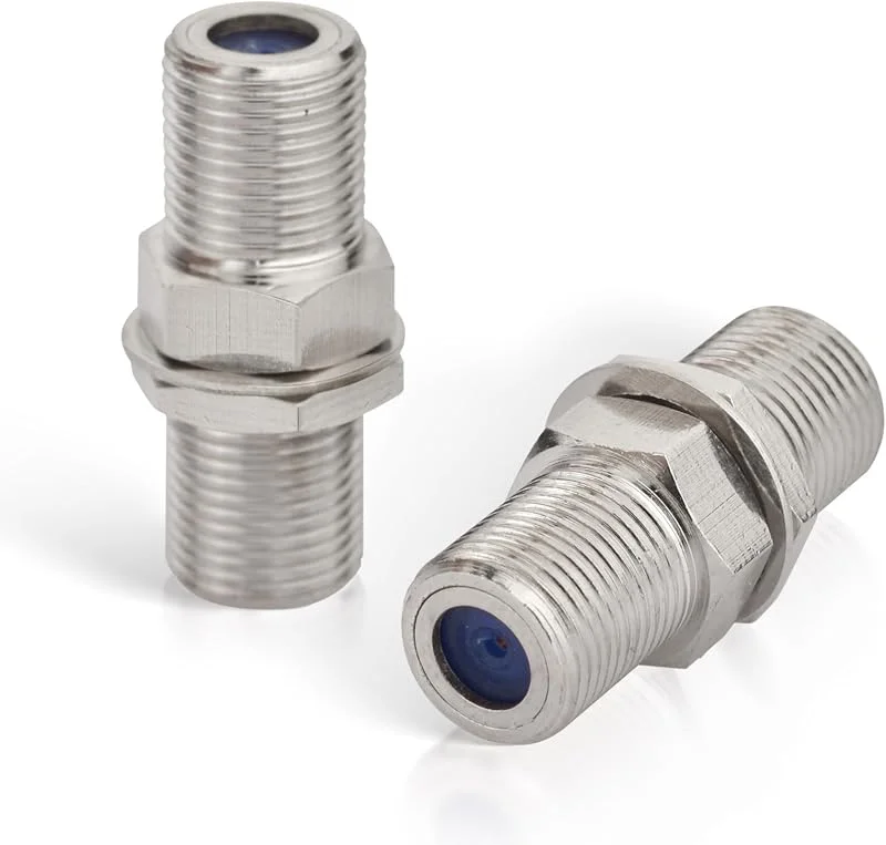 Superbat F Buchse Adapter, F-Verbinder, F Buchse på F Buchse, Bulkhead Steckverbinder, F-adapter för antennkabel Satellitkabel Koaxialkabel Verlängerung, 2 st — TV och streaming