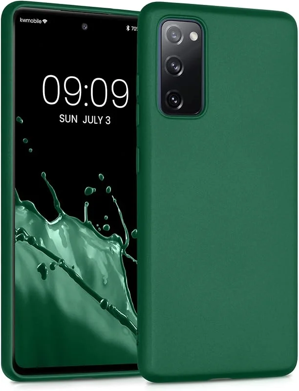 kwmobile Fodral kompatibelt med Samsung Galaxy S20 FE - mjukt TPU-telefonfodral - metalliskt grönt — Mobil och surfplatta