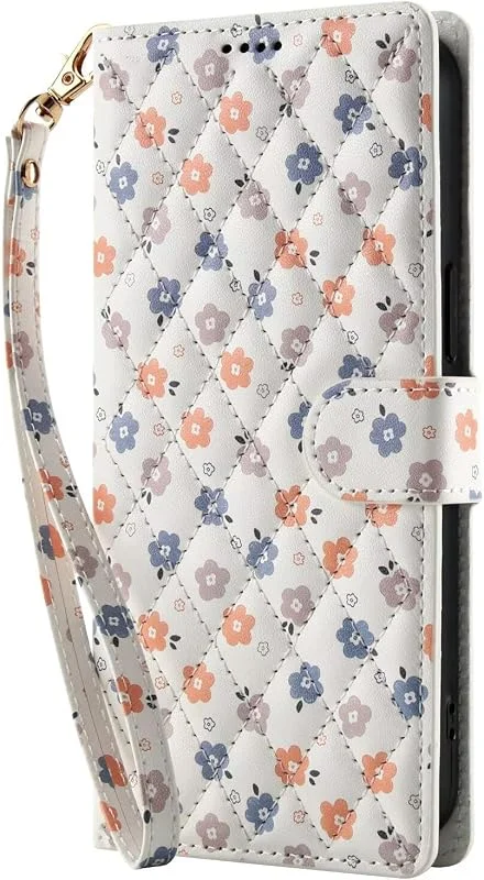 för Samsung Galaxy Note 10 fodral blomma, telefonfodral Samsung Galaxy Note 10 för flickor kvinnor med korthållare magnetiskt ställ skydd stötsäker PU-läder flip folio plånbok fodral, blå — Mobil och surfplatta