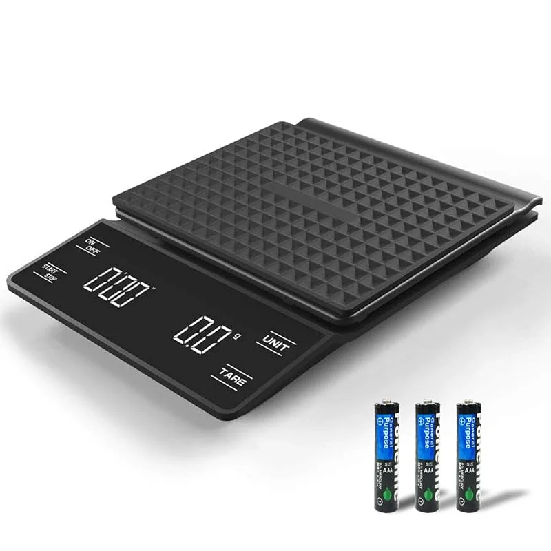 Digital kaffevåg, kök multifunktionsprecision matvåg elektronisk proffsvåg med LED-display timer och skalningsfunktion, 0, 1 g, 3 000 g skala (inklusive batteri och bricka) — Kök & Hushåll