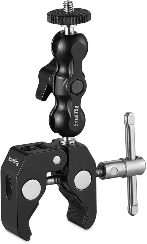 SMALLRIG Super Clamp för Actionkamera för GoPro, för DJI för Insta360, multifunktionellt kamerafäste, kulledsklämma för lampa, mikrofon, projektor, stång och tvärstång - 2164 — Portabel digital och ljud
