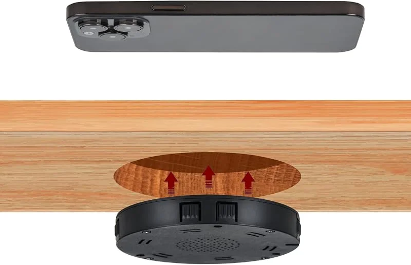 kalb, Trådlös laddare 15W Osynlig 85mm x 13.5mm Universal Skyddad Induktiv laddning QC 3.0 USB Plug & Play svart — Mobil och surfplatta