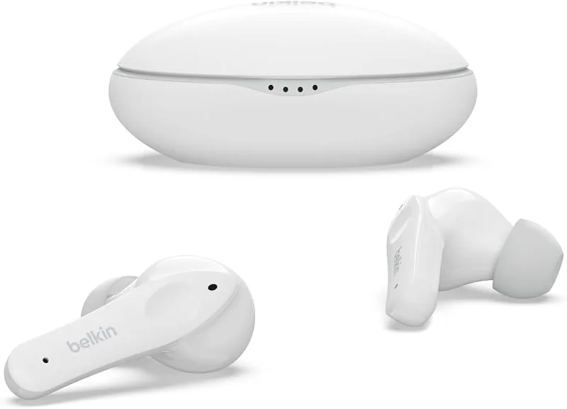 Belkin SOUNDFORM True Wireless-hörlurar för barn, 85 dB begränsning för skydd av hörseln, online-utbildning, skola, IPX5-klassificerad, Vit, en storlek, PAC003 — Hörlurar och ljud