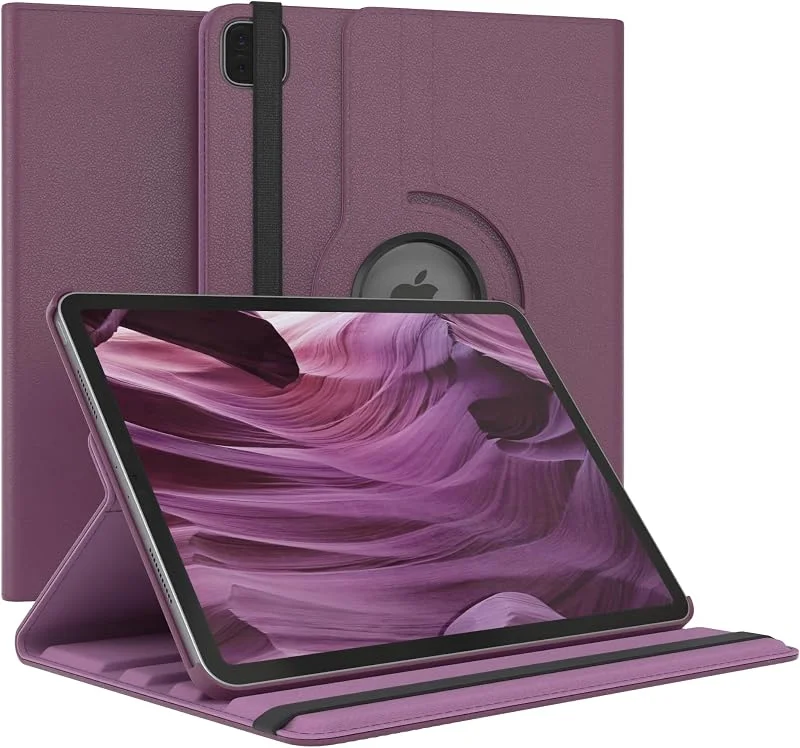 EAZY CASE - Fodral för surfplatta iPad Pro 11" (2021) Skyddsfodral 11 tum Rotationsfodral för att ställa den upp Vändbart fodral 360° roterbart med ståfunktion Fodral Konstläder violett — Mobil och surfplatta