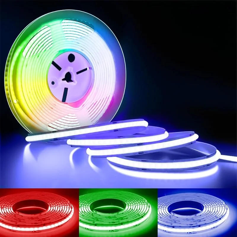 Arotelicht COB LED-remsa RGB 5m 12V COB dimbar COB LED-remsa LED-band ljuskedja hög densitet 810 lysdioder, M IP20 för sovrum kök hem inredning — Smart belysning