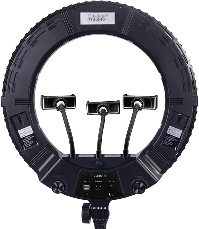 45 cm ringlampa YouTube LED TikTok Ringlampa Kit färgtemperatur 3200 K till 5500 K makeup-ringlampor med telefonhållare fjärrkontroll väska kamera mobiltelefon video selfiestativ stativ — Mobil och surfplatta