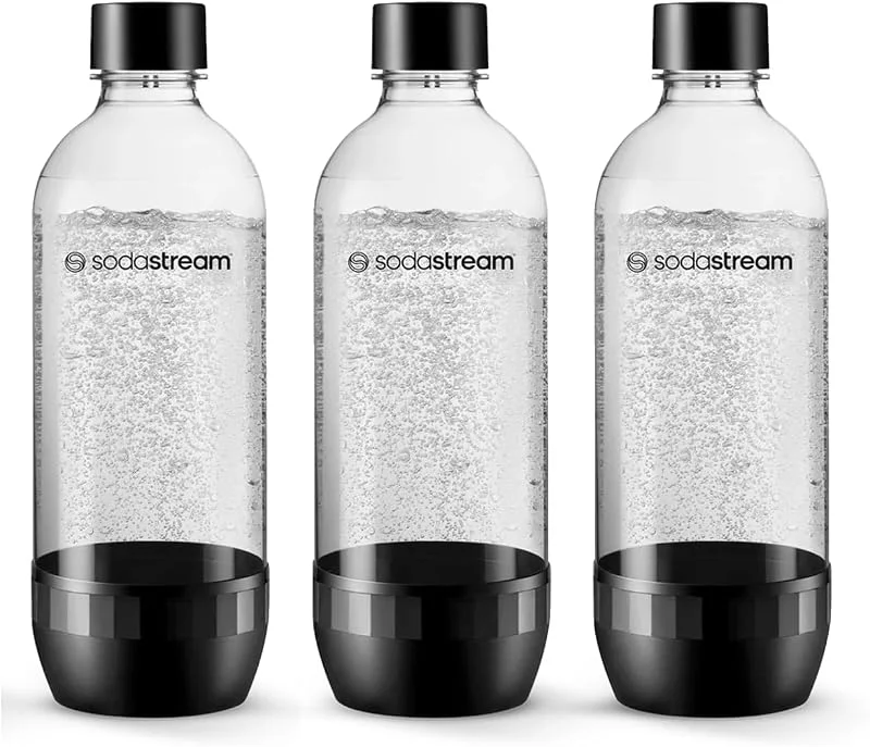 Sodastream - 3x 1L Classic Flaska, Diskmaskinssäker, Svart — Kök & Hushåll