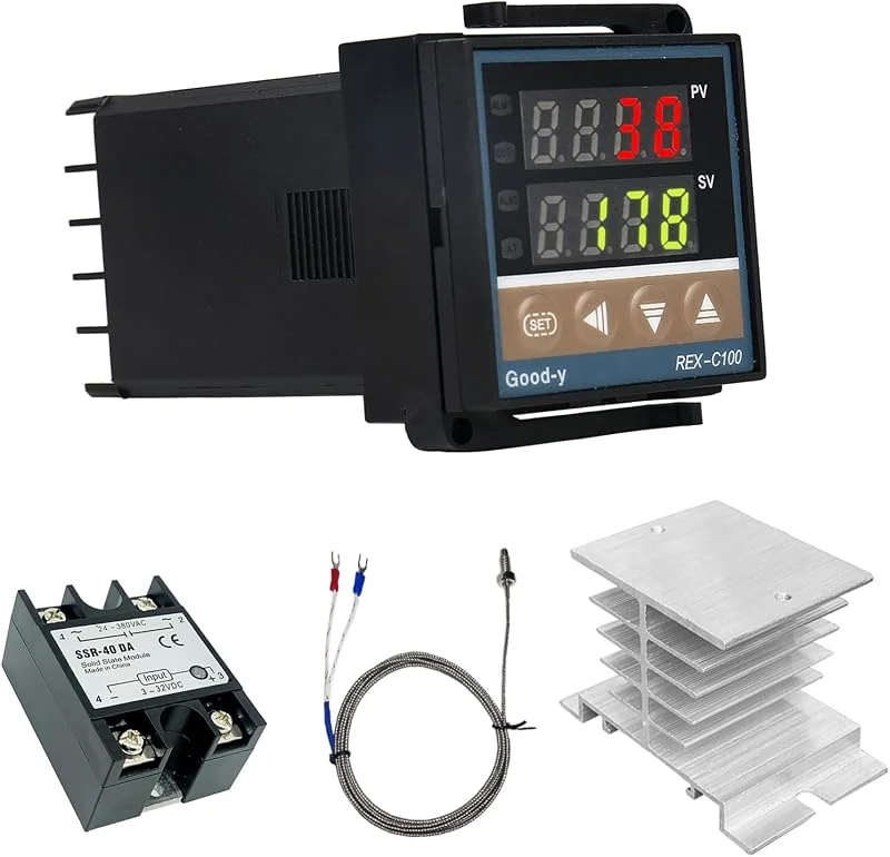 Digital temperaturregulator REX-C100, 0 ℃ ~ 1300 ℃ PID larm temperaturkontroll, digital smart termostat SSR-relä utgång, typ K termoelement — Smarta hem