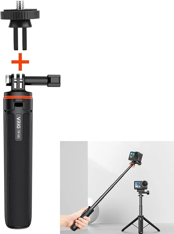 Utdragbar Stativ Selfie Stick för DJI OSMO POCKET 3, Action 4 Längd Justerbar Förlängningsstång med Gimbal för Insta360 ONE X3, X2 Action Kamera Basfäste Monteringshållare Tillbehör — Mobil och surfplatta