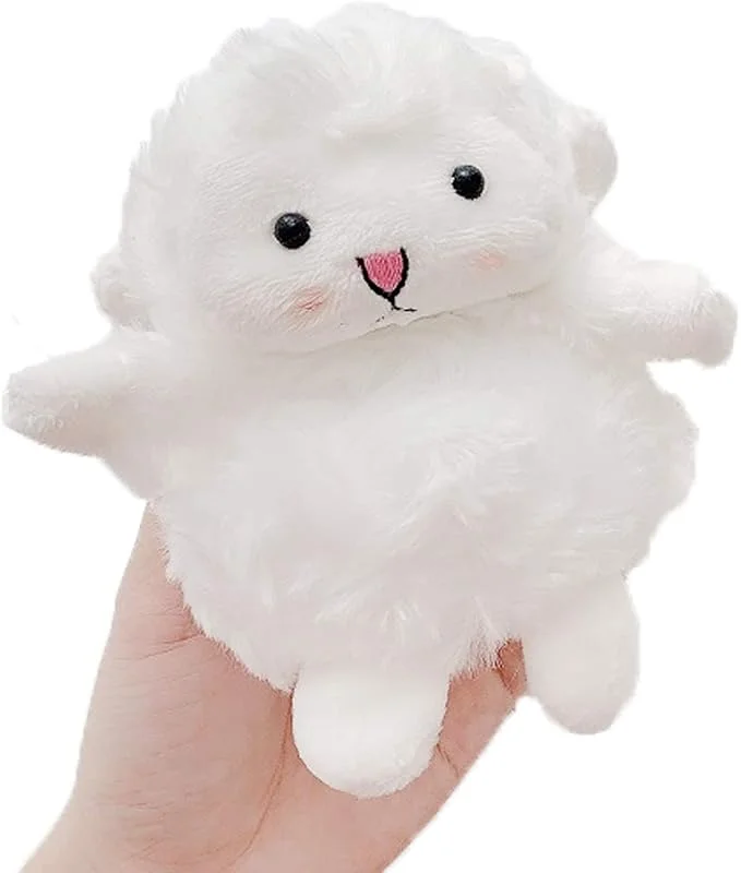 lurvig fodral för AirPods 1 & 2 rolig söt 3D tecknad plysch design får mjukt varmt fluffigt skydd med nyckelring Kawaii anti-fall skyddande fodral kvinnor flickor — Mobil och surfplatta