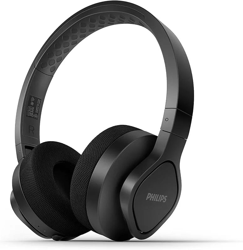 Philips A4216BK, 00 Trådlösa Sport Hörlurar On-Ear (35 Timmars Speltid, IP55-klassning för Damm-, Vattenskydd, Svalkande Öronkåpor, Tvättbara Öronkuddar) Svart - 2021, 2022 Modell — Hörlurar och ljud