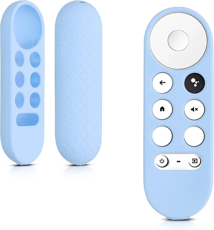 kwmobile fodral kompatibelt med Google Chromecast 2020 4K, Chromecast 2022 HD fodral – mjukt silikonfodral för fjärrkontroll – ljusblå — TV och streaming
