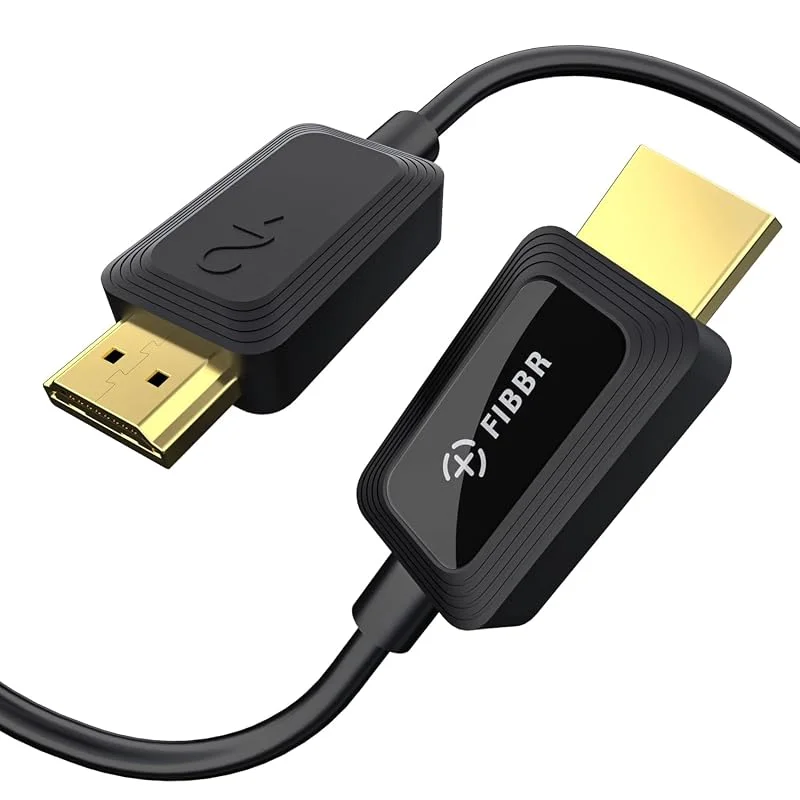 FIBBR 8K HDMI fiberoptisk kabel, 48 Gbps ultrahög hastighet HDMI 2.1-kabel, AOC stöder 8K@60Hz, 4K@120Hz, 144Hz HDR eARC kompatibel med PS5, Xbox Series X, PC, TV (3M) — Laddning och kablar