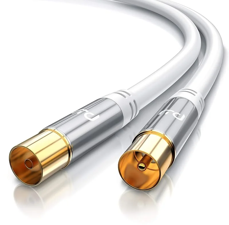 CSL – 10 m antennkabel 8k 4k HDTV 135dB 75 ohm – premium koaxialkabel – FullHD 4k UHD – koaxkontakt till koaxkoppling – DVB-T och DVB-T2 DVB-C DVB-S DVB-S2 DAB – skärmdimension 135 dB — TV och streaming