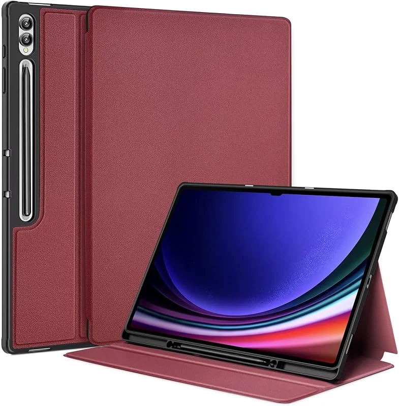 fodral till 14, 6 tum Samsung Galaxy Tab S10 Ultra, Tab S9 Ultra (SM-X910, X916B, X918U) med S-pennhållare, TPU med PU-läderfodral, folio stativ skyddande surfplatta fodral, automatisk väckning — Mobil och surfplatta