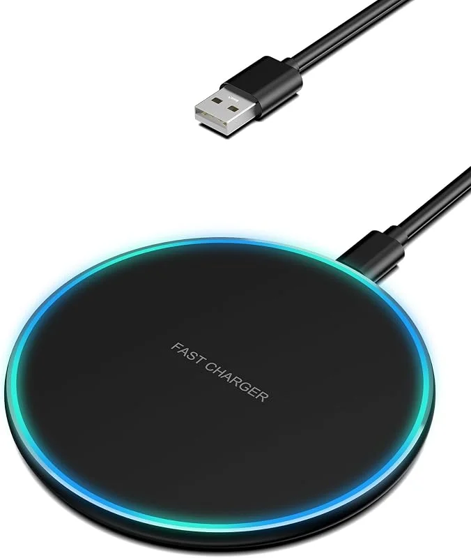 15 W trådlös laddare - bärbar trådlös laddare kompatibel med iPhone 16, 15, 14, 13, 12 Pro, Max, XS Max, XR, SE och Samsung Galaxy S24, S23, S22, S21, S20, Note10, 9, AirPods 2, Pro — Mobil och surfplatta