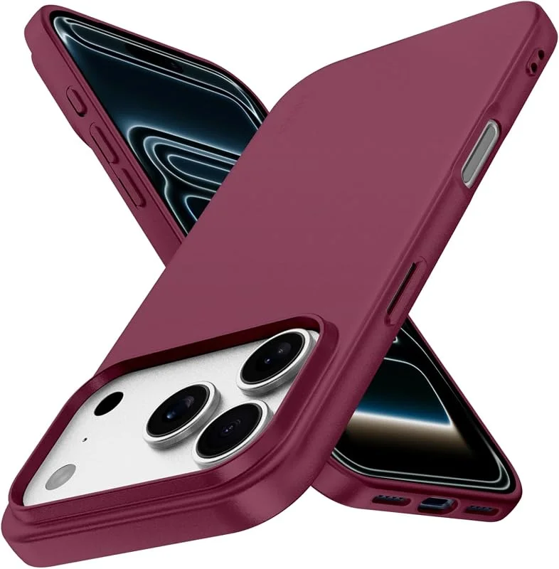 X-level Skal Kompatibelt med iPhone 17 Pro Fodral, Tunn Telefonskal Silkeslen Mjuk Smal Skydd för iPhone 17 Pro - Burgund — Mobil och surfplatta