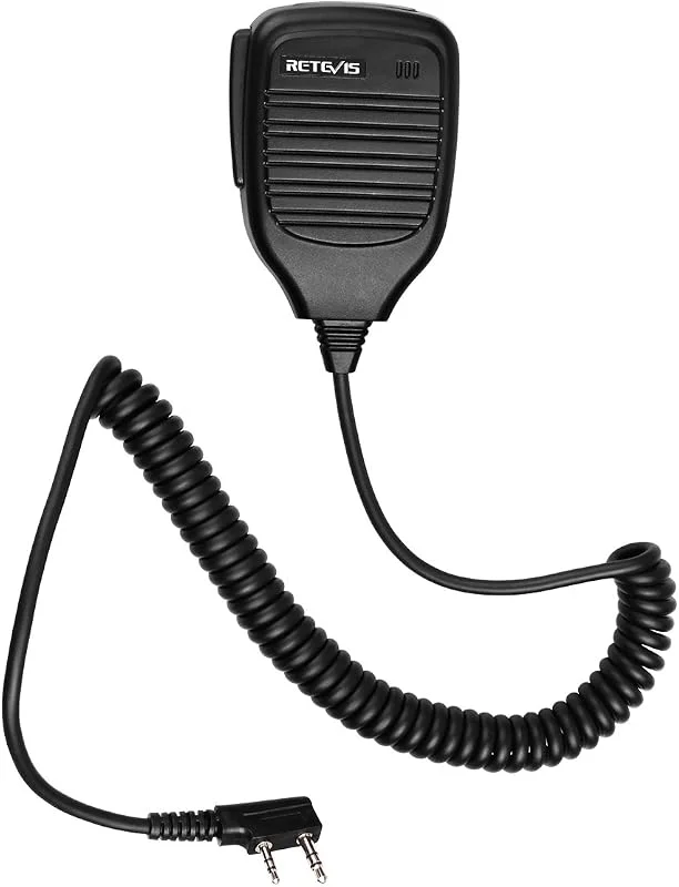 Retevis fjärrhögtalare mikrofon 2 stift, Walkie Talkie handhållen högtalare kompatibel med RT24 RT27 RT668 RT85 eSynic Baofeng UV-5R BF-888S Kenwood TYT lämplig för polisstationer, evenemangsplatser — Portabel digital och ljud