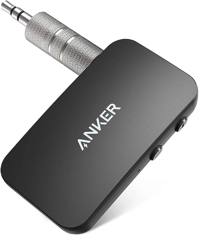 Anker Soundsync Bluetooth-mottagare för musik med Bluetooth 5.0, batteritid på 12 timmar, för bil, hem, hörlurar och högtalare — Hörlurar och ljud