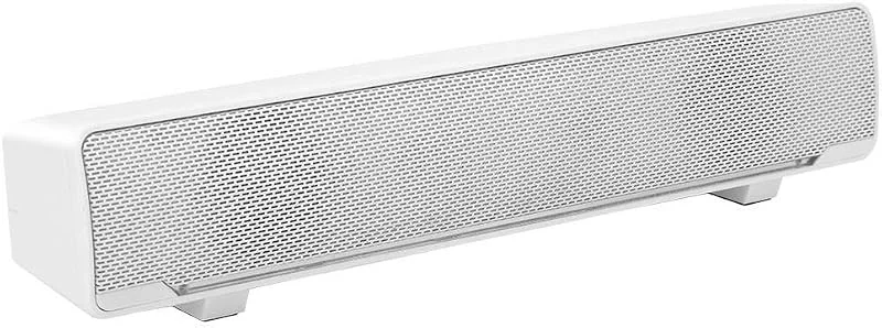 Bärbar 3D-stereoljudbar, USB Dsp trådbunden bas surroundljud soundbar med 3, 5 mm ljudkontakt för mobil, surfplatta, projektor, hemmabio, bar, Mp3, Mp4 (vit) — Hörlurar och ljud