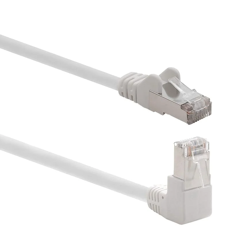 1aTTack.de 2m CAT6 LAN-nätverkskabel RJ45 90° vinkel, 1 st - vit — Laddning och kablar